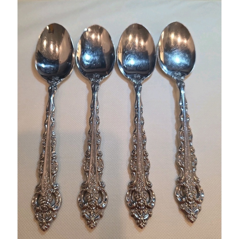 Vintage Oneida Michelangelo Stainless Steel Dinner Spoon Set Of 4